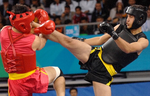 图文[武术世锦赛]散手80公斤 伊朗选手的腿法