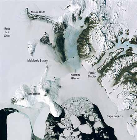 南极洲高清地图（局部）。