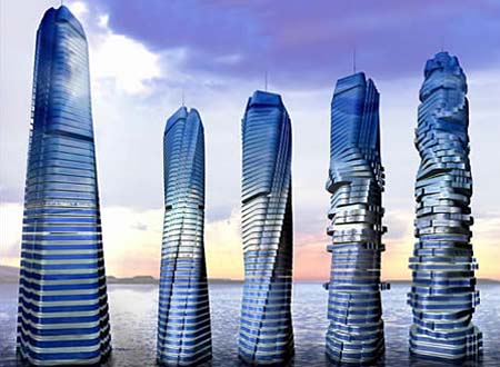 迪拜那神奇的分层自转摩天大楼