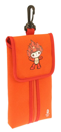 图文：奥运倒计时200天新品 吉祥物笔袋（红）