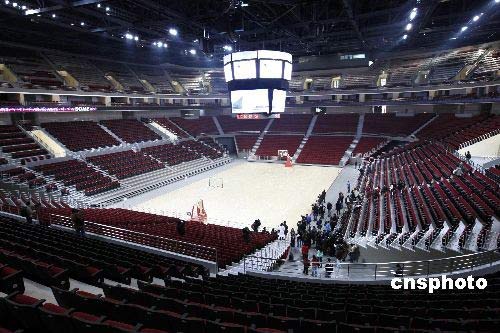 北京五棵松奥运会篮球馆洋溢NBA风格(组图)