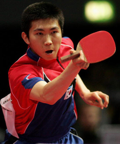 组图:2008世乒赛团体赛韩国队 唐娜柳承敏领军
