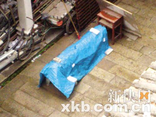 ■万福李公祠里有大炮状物体，被塑料布包裹着。王华平/摄 
