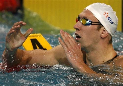 图文:法国名将破100米自由泳世界纪录 不可