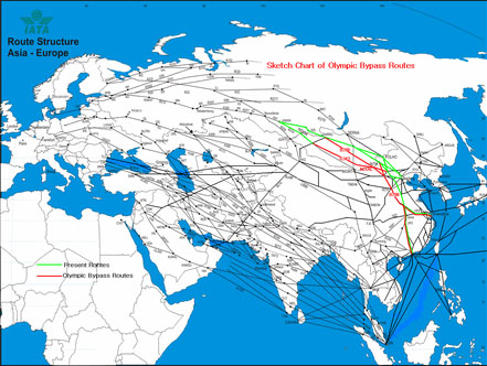 新飞行路线减少了中国飞至欧洲的时间
