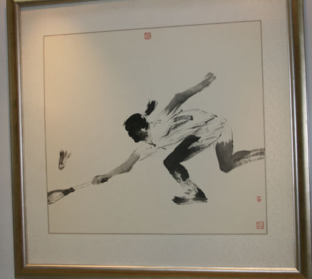 在他的作品中,最吸引人的当属刘翔雅典奥运会的精彩作品.