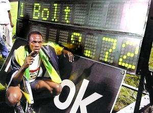 9 72 牙买加新飞人博尔特惊破百米世界纪录(图