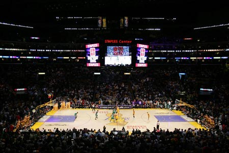图文:[nba]凯尔特人vs湖人 俯视斯台普斯