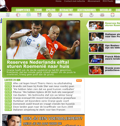 国际足球杂志:荷兰二线队也能送罗马尼亚回家