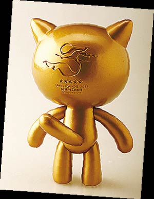深圳申办2011年世界大学生运动会期间，魔力猫形象大显身手。