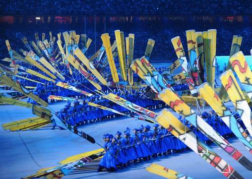 图文：北京奥运会开幕式 蓝色梦想升起2