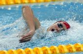 图文：张琳获男子400米自由泳银牌 破浪前进