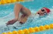 图文：张琳获男子400米自由泳银牌 速度奇快