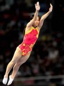 图文：奥运会蹦床女子个人赛 飞翔姿态