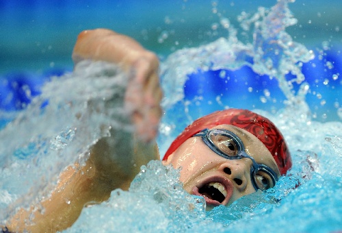 图文:李玄旭女子800米自由泳第五 奋力划水