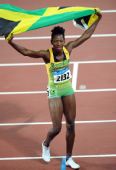 图文：女子400米栏牙买加选手夺金 为祖国自豪