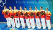 图文：花游集体自选赛中国队摘铜 整齐的阵容