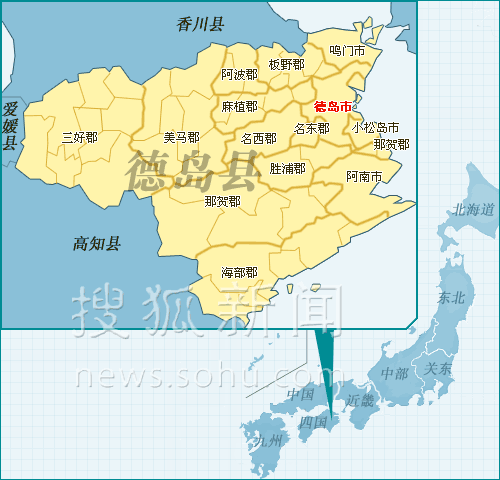 日本徳岛县地理位置