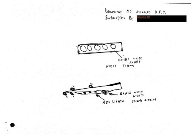 英国公布17年前UFO调查记录 展示目击者所画