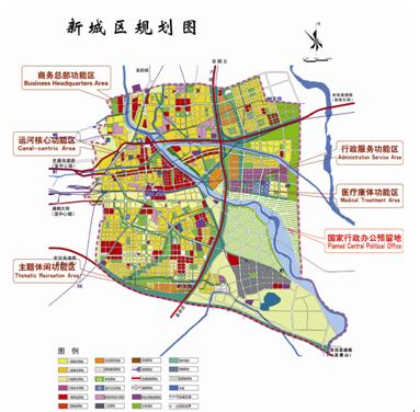 2008年奥运济市场推介会区域推介    (图:通州新城规划图)   按照