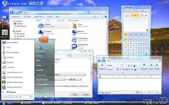 Windows 7不同主题、字体DPI对比