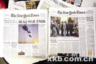 纽约时报遭网站恶搞 山寨版假报宣称伊战已结