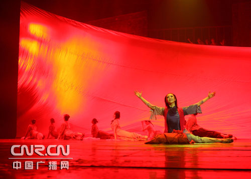 以空军政治部副主任宋琨为团长的大型现代舞剧《红梅赞》访朝鲜艺术团