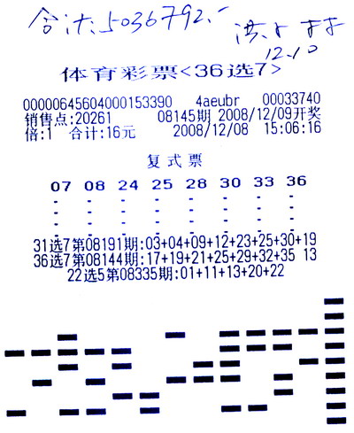 12体彩36选7游戏规则规定; 访友顺买福建36选7中500万 删一号错失