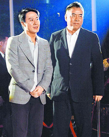 黎明(左)昨赴台与陈凯歌出席《梅兰芳》首映。