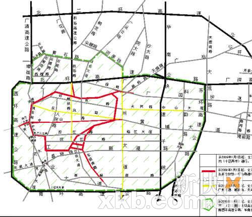 限行路段示意图