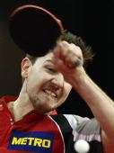 图文：乒乓球德国赛男单半决赛 波尔表情抓拍