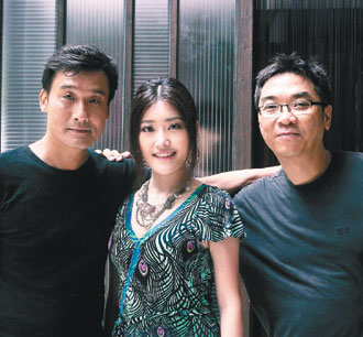 梁家辉（左起）、徐佳婧、关锦鹏愉快合作新片《用心跳》。