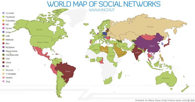 社交网络的世界地图