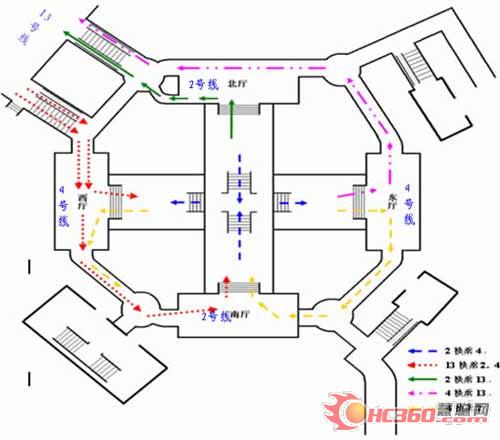 北京地铁4号线西直门站换乘地形图