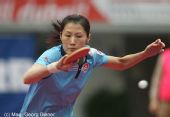 图文：国乒女团3-1逆转中国香港 表情非常专注