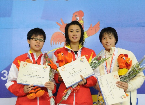 图文:亚洲室内运动会游泳赛 中国包揽冠亚军