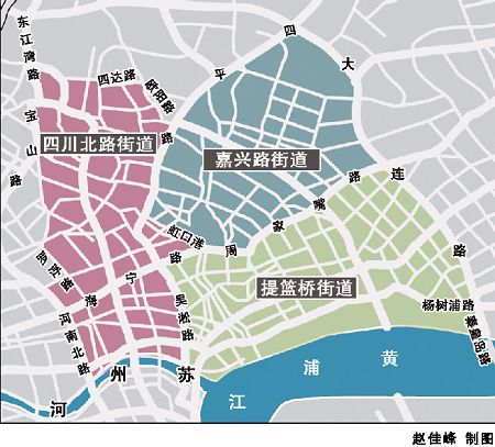 虹口撤并两个街道整合四川北路商街图