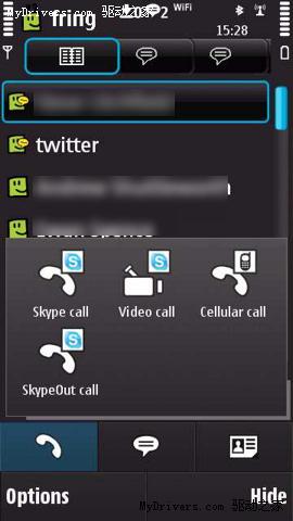 Fring支持Symbian手机拨打免费视频电话