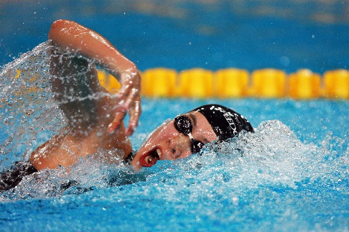 图文:女子800米自由泳谭淼夺冠 划破宁静