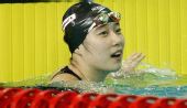 图文：女子200米蛙泳孙晔夺冠 获胜后露出微笑