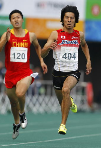 图文：东亚运男子200米 日本选手藤光谦司夺冠