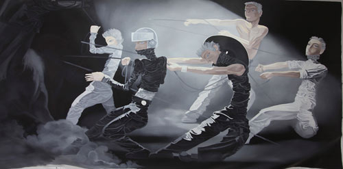 熊宇《云下的世界》no.2 布面油画 210×450cm(2009)