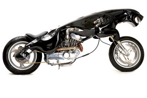 趴着骑 独特而瞠目的jaguar捷豹形摩托车