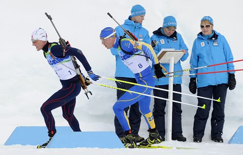 图文：男子冬两12.5公里费里夺冠 杰伊奋力滑行