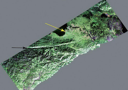 NASA绘制的海地地震带的3D图像。