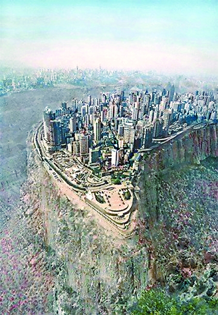 网络传2012版重庆朝天门 两江枯成大峡谷(组图)