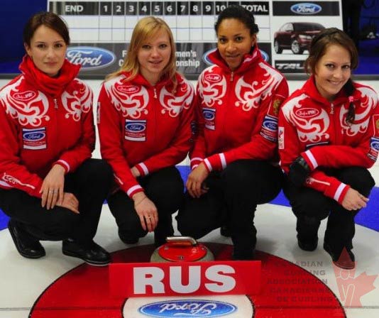 图文:2010世锦赛全家福 俄罗斯女子冰壶队