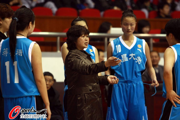 图文:[CUBA]南京大学女篮76比58南昌 布置战