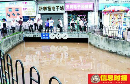 广州遇暴雨变水城 车辆被浸车主无处索赔(组图