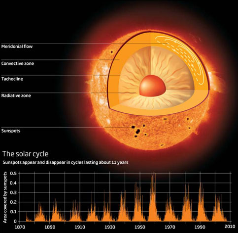 科学频道 天文·航天 太阳的磁场是从太阳表面的对流层和辐射层之间